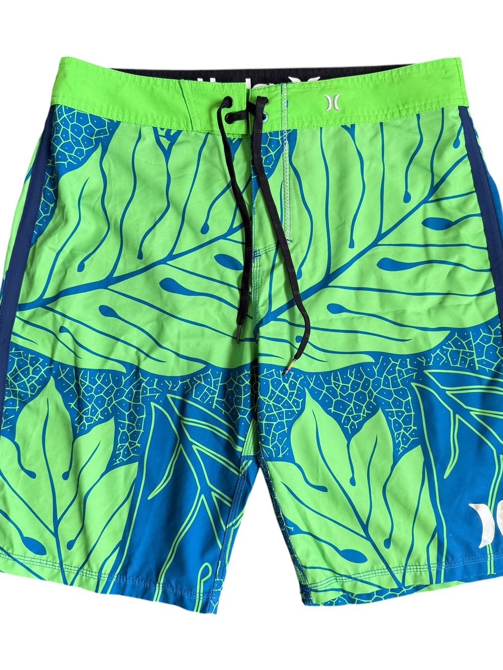 Hurley x Sig Zane Green & Blue Tropical Leaf Board Shorts